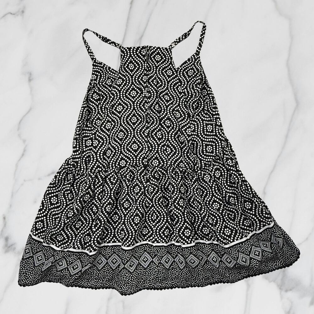Torrid Boho Tassel Tie Challis Tank Top Black White Size 1X - Picture 3 of 9